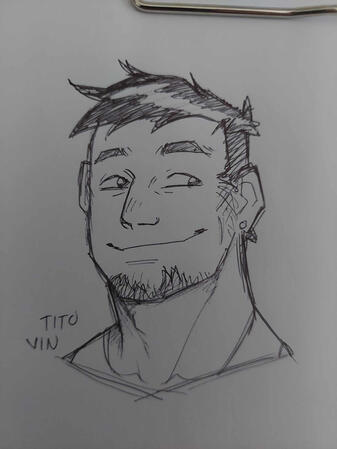 Traditional drawing of my GF's dad:D