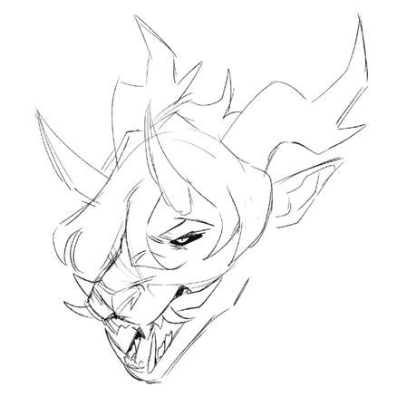 Evil dragon head concept
