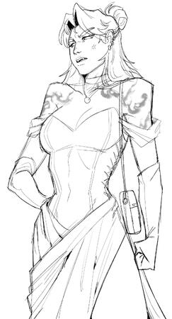 Dress on an OC that doesn't want to stand up straight Dress on an OC that doesn't want to stand up straight