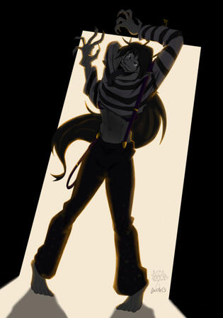 Scary clown character commission (with bg and fx)