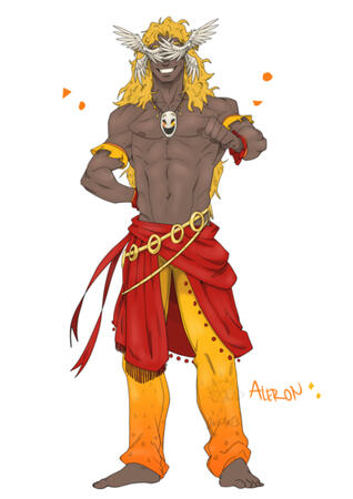 Aleron the God of Joy - character design commission by a good client!